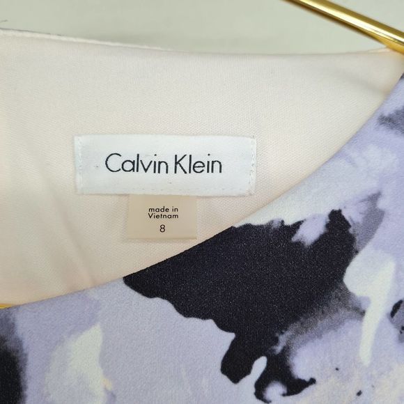 Calvin Klein Scuba Bell Floral Dress Size 8 - Picture 2 of 6